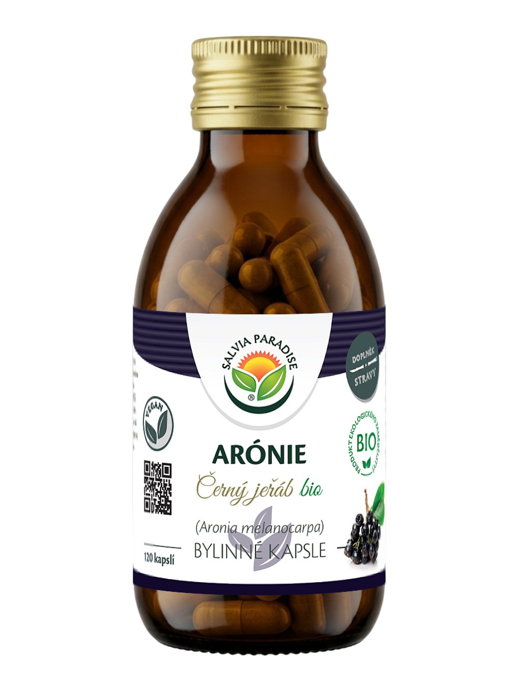 Arónie - černý jeřáb kapsle BIO 120 ks