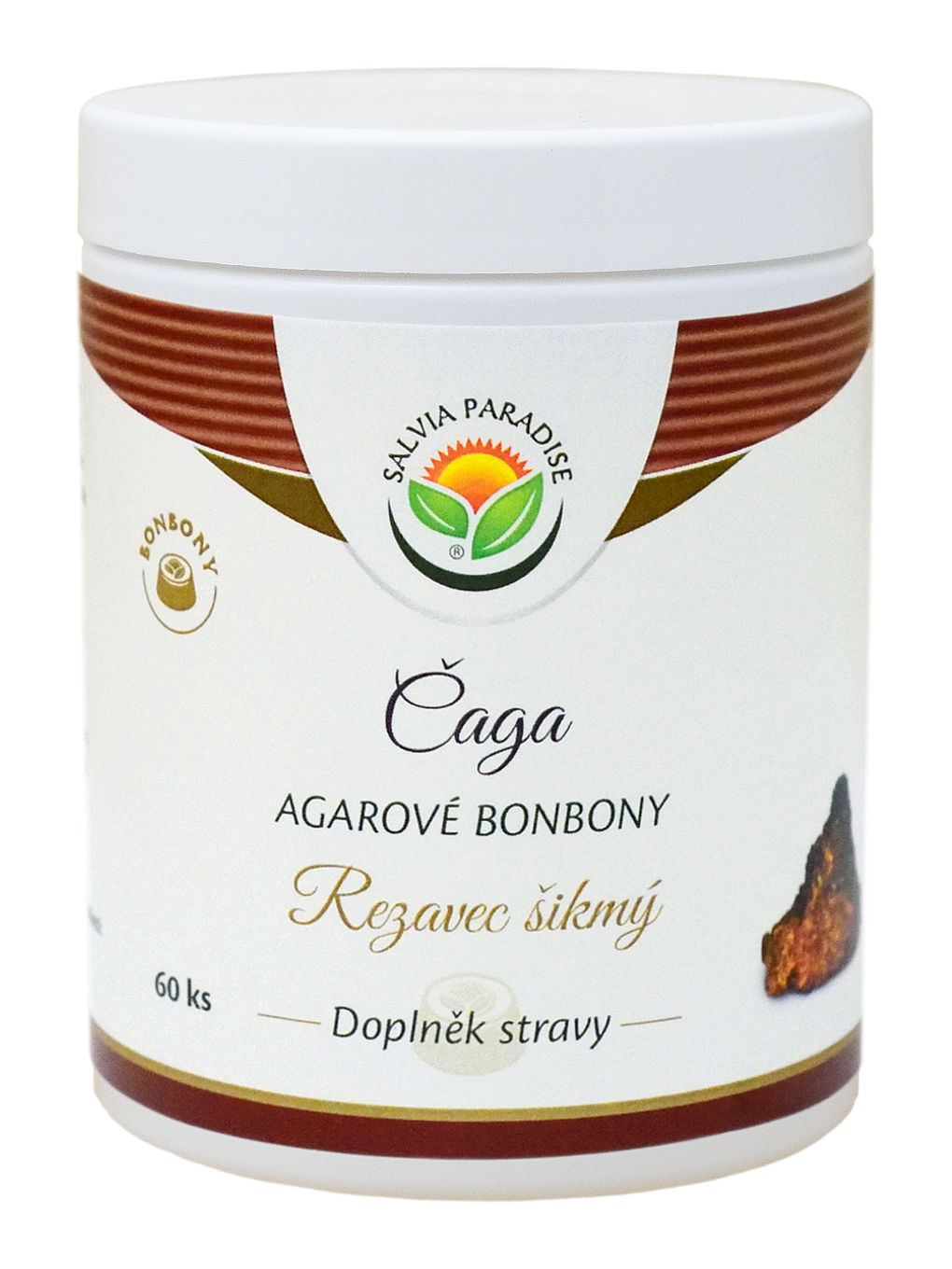 Čaga - rezavec šikmý agarové bonbony 60 ks