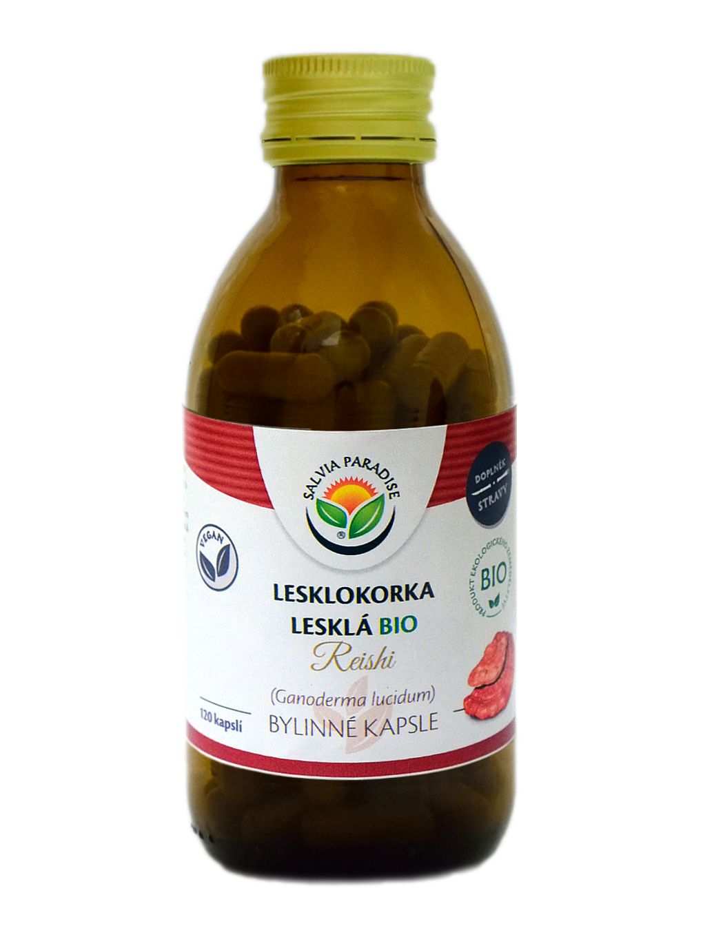 Lesklokorka lesklá – reishi kapsle BIO 120 ks