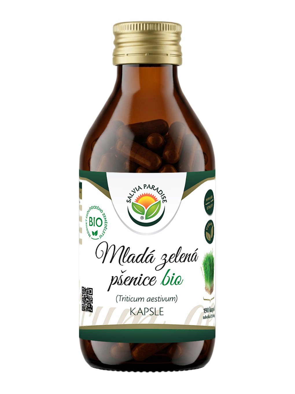 Mladá zelená pšenice kapsle BIO 190 ks