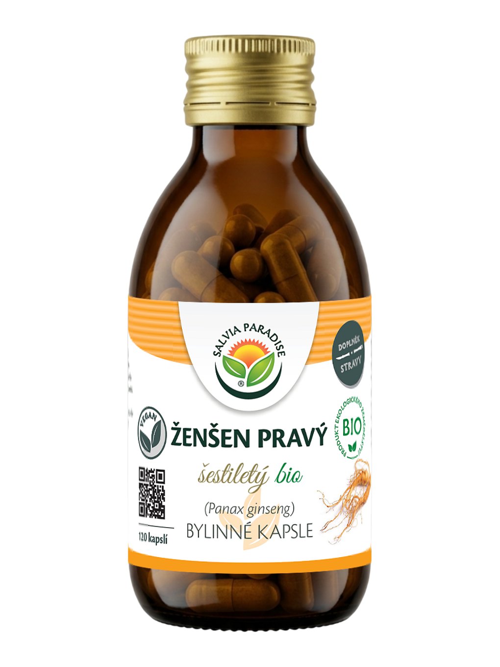 Ženšen pravý 6letý - ginseng kapsle BIO 120 ks