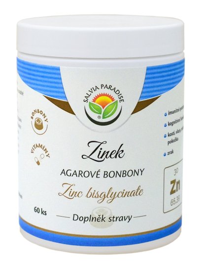 Zinek – Zinc bisglycinate agarové bonbony 60 ks