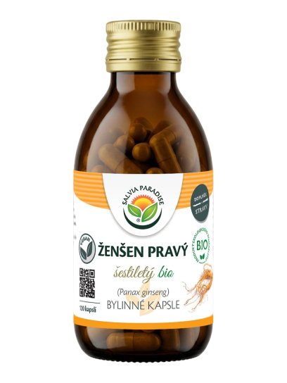 Ženšen pravý 6letý - ginseng kapsle BIO 120 ks