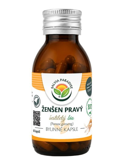 Ženšen pravý 6letý - ginseng kapsle BIO 60 ks