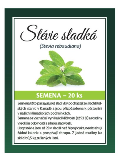 Stévie sladká semena 20 Ks 